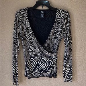 W Brand Black & White Sexy Blouse